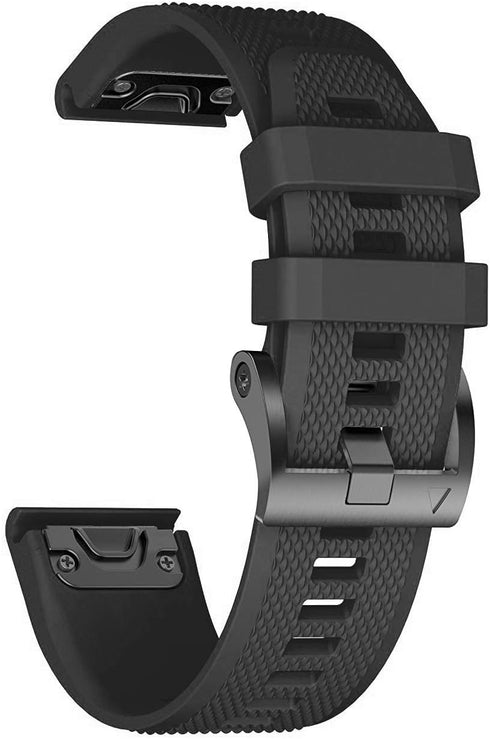 ANCOOL 22mm Soft Silicone Watch Bands for Fenix 5/6/7, Compatible with Garmin Fenix 5 Plus/6 Pro/8 47mm/7 Pro (Black,