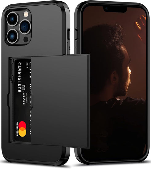 Nvollnoe iPhone 12 Pro Max Case: Heavy Duty Dual Layer Shockproof with Card Holder, Slim Wallet Case for Men & Women -