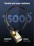 8 60 40Gbps 2000Mhz RJ45 PS4/5, Cat Ethernet Cable FT Flat, High Speed Braided Internet Cable with Gold Plated Network
