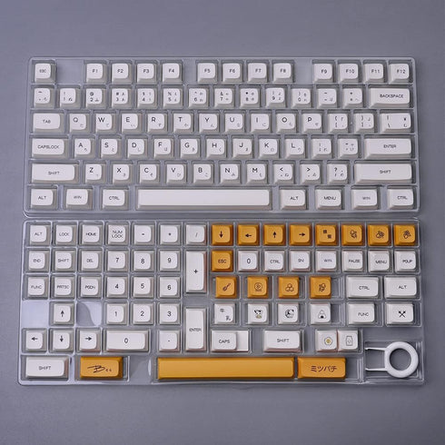 PBT Dye-Sub Keycaps, 138 Keys XDA Profile Honey Milk Keycaps Set, Fit for 61/64/87/104/108 Mechanical Keyboard, Cherry