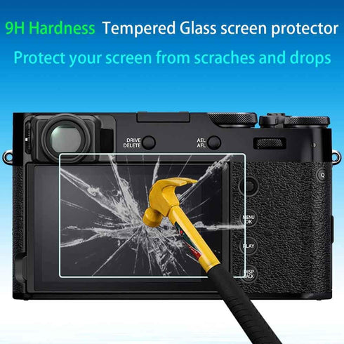 Screen Protector for Fujifilm X100VI X100V Camera, 3 Pack with Hot Shoe Cover, 0.3mm 9H Hardness