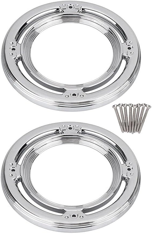 MASO Motorcycle Rear Speaker Accents Cover, Chrome Silver ABS Trim for Harley Electra Street Road Glide Trikes