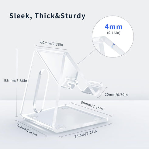 DARENYI Acrylic Cell Phone Stand for Desk, Clear Phone Holder Dock for iPhone 13/12/11 Pro Max, All Android Phones