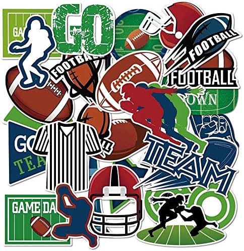 Football PVC Waterproof Stickers, 30pcs for Bottles, Luggages, Laptop, Skateboard, Notebooks, Cars, Motorcycles
