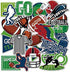 Football PVC Waterproof Stickers, 30pcs for Bottles, Luggages, Laptop, Skateboard, Notebooks, Cars, Motorcycles