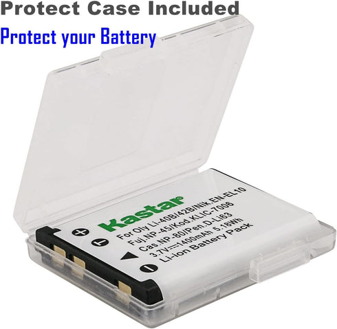 Kastar 1-Pack CNP80 Battery and AC Wall Charger Replacement for Casio Exilim EX-N10, EX-N20, and More