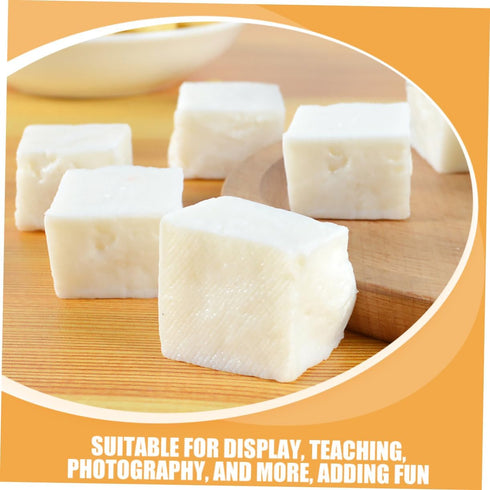 8pcs Totority Simulated Tofu Cube Models Artificial Tofu Realistic Food Decor for Display