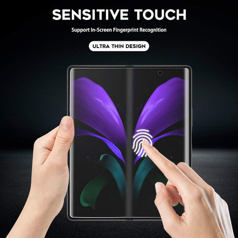 Orzero (2 Sets) Compatible for Samsung Galaxy Z Fold 2 5G, TPU Front and Inner Screen Protectors