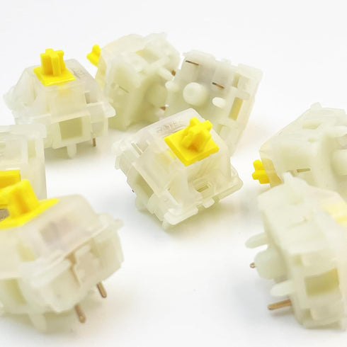 DRAOZA Gateron Milky Yellow Pro, 5 Pin Switches Pre-Lubed for MX Mechanical Gaming Keyboard (36pcs Milky Yellow)