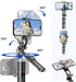 Tengsun 67" 360Rotation Phone Tripod & Selfie Stick Travel Tripod for iPhone Selfies, with Phone Holder Extendable
