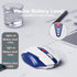 Wireless Mouse with Visible Battery Display - Rechargeable 2.4G USB Optical Mouse for Laptop PC, White and Blue