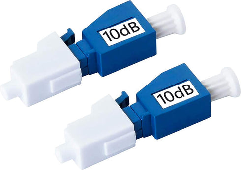 2 Pack Single Mode LC 10dB Fiber Optic Attenuator, Male to Female, Single-mode Fixed, SM, dB Options: 3dB, 5dB, 7dB,