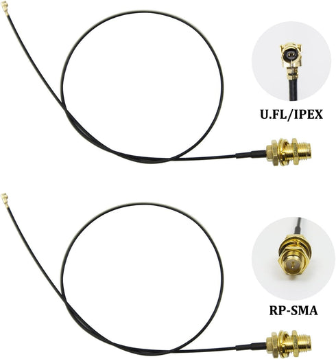 HIGHFINE 2 2.4GHz 6dBi 802.11n/b/g 2 20cm/8" x Indoor Omni-Directional WiFi Antenna RP-SMA Female Connector + x