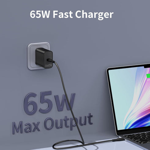 USB C Charger Block CALCINI 3 Pack GAN 65W PD Compact Fast Wall Charger for MacBook, Galaxy, iPad, Phone
