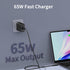 USB C Charger Block CALCINI 3 Pack GAN 65W PD Compact Fast Wall Charger for MacBook, Galaxy, iPad, Phone