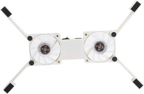 ASHATA Portable Laptop Cooling Pad, Foldable Cooler with 2 Light Emitting Fans for Notebook Computer
