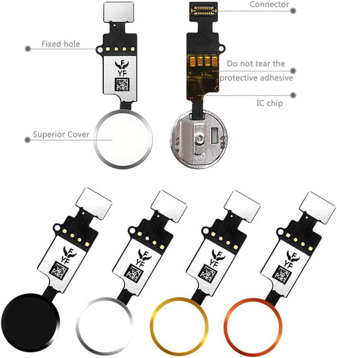 Latest Home Button Replacement for iPhone 7 7Plus 8 8Plus, Flex Cable Assembly with Repair Tools (Version4.0 White)