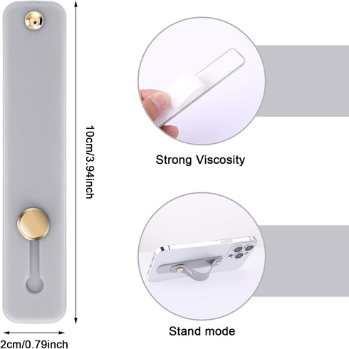 WLLHYF 2Pcs (2pcs-Grey/White) Phone Loop Finger Holder, Silicone Phone Grip Phone Finger Strap Stand Universal Portable
