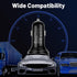 66W Multi-Port USB C Car Charger, PD&QC3.0 Super Fast Charger Adapter for iPhone/Android/Samsung/iPad Pro and More