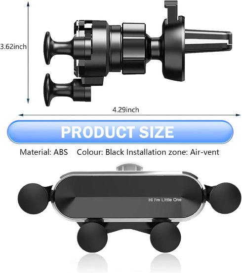 Shakas Car Air Vent Phone Holder, Anti-shaking Anti-slip Adjustable Angle Navigation Bracket, Auto-locking Mute Design