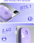 Wireless Bluetooth Mouse, Purple, 1600 DPI, Long Battery Life, Dual Connectivity, Quiet Click, High-Precision Optical