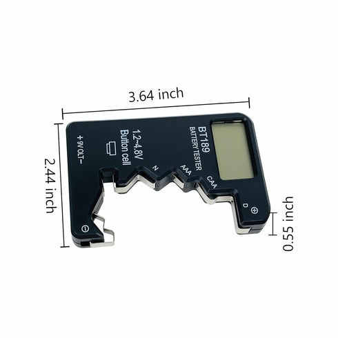 Battery Tester Checker, Universal Battery Checker Tester for AA AAA C D 9V 1.5V, Volt Checker for All Batteries - Black Color
