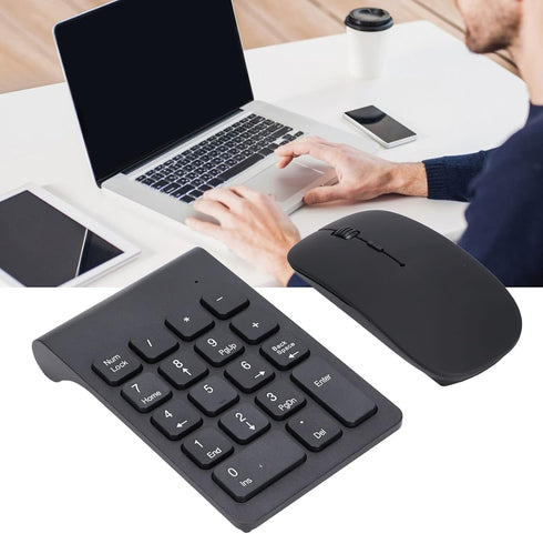 SUNGOOYUE Number Pad, Plug and Play 2.4GHz Wireless Technology, 1200 DPI Mouse Combo, Black
