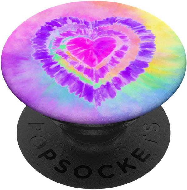 Rainbow Pastel Swirl Tie Dye Heart Purple Psychedelic Hippie PopSockets PopGrip: Swappable Grip