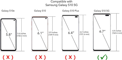 TORU CX PRO Case for Galaxy S10 5G, with Card Holder | Slim Protective Cover with Hidden Credit Cards Wallet Flip Slot Compartment Kickstand | Include Mirror, Strap, USB Adapter - Blue