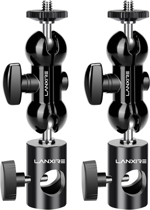 Light Stand Mount Adapter (2 Packs) with Double Ball Head, Compatible with Ring Light, Max Load 4.4lb/2kg