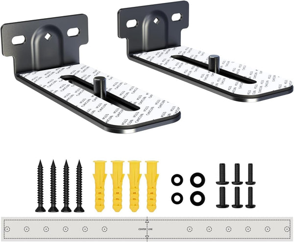 Agandax Soundbar Wall Mount Bracket Universal Soundbar Mount Shelf Depth Adjustable for Bose,