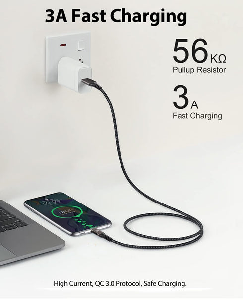 USB C Cable 6.6ft USB A to USB C 3.1 3.2 Gen2 10Gbps Data Charger Cord for Samsung Galaxy S24 S23 S22 S21 iPhone 15