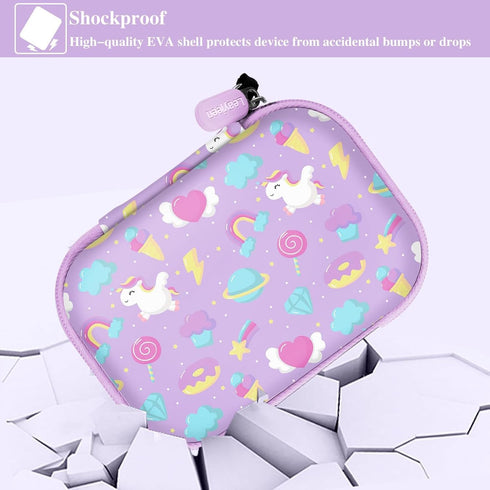 Leayjeen Kids Camera Case, Purple Unicorn for Goopow/Dwfit/Slothcloud/Colofree/KIZJORYA Kids Camera Toys, Best Easter