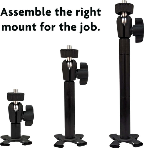 Panavise Universal CCTV Mount in Black, Dimensions 2.25 x 3.25 x 4.25