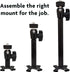Panavise Universal CCTV Mount in Black, Dimensions 2.25 x 3.25 x 4.25