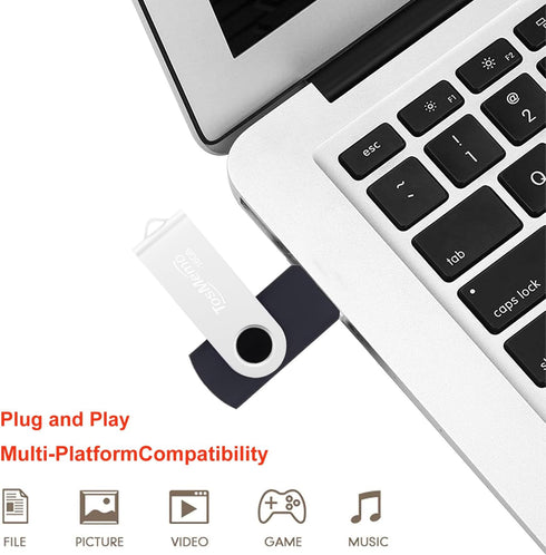 TosMemo 16GB 2.0 Storage(2 Pack,Black USB Flash Drive Thumb Drive USB Flash Drive Swivel Jump Drive Pen Drive Memory