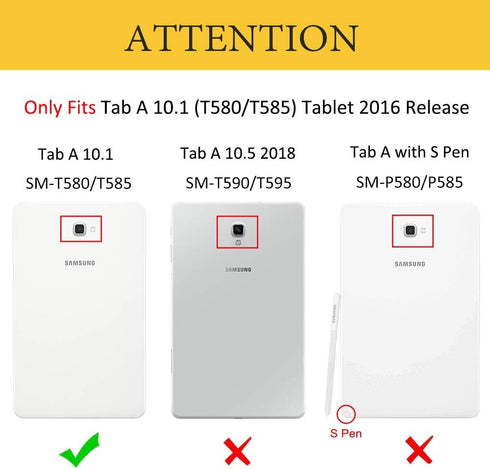 Case for Galaxy Tab A 10.1 (2016 NO S Pen Version), Premium PU Leather Folio Smart Stand Cover (Dark Blue)