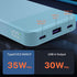 JUOVI 10000mAh 35W Pack 3.0 4.0 Power Bank Fast Charging Portable Charger Small Battery with PD & QC Type-C USB-A Input