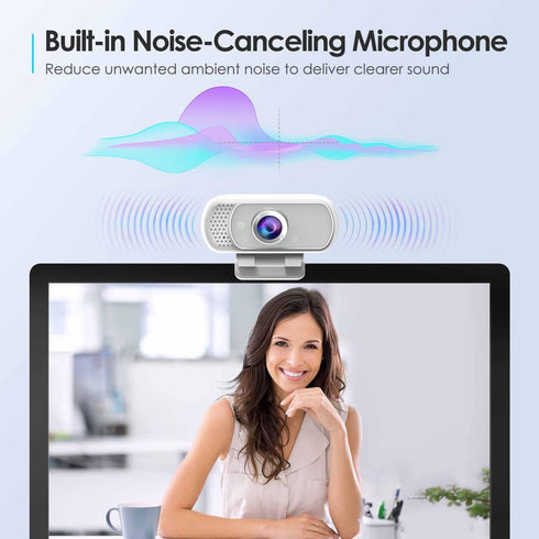 ToLuLu 1080P Webcam with Tripod Privacy Shutter: FHD Web Camera with Mic, Plug & Play USB A USB C Webcam with Stand