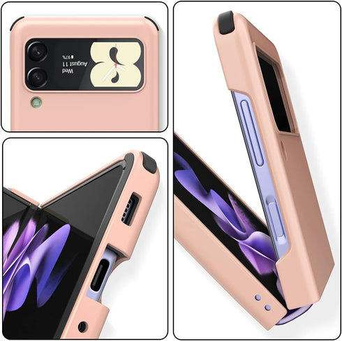 Slim Hard Rugged TPU Edge Protective Case for Galaxy Z Flip 3 with Card Slot - Z POP