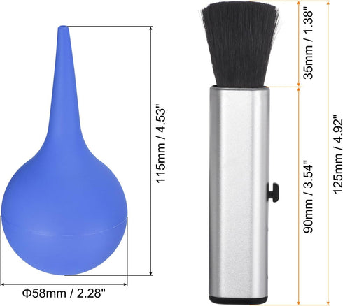 MECCANIXITY Dust Ball Air Blower Rubber Blowing Pump Cleaning Brush Kit for Camera Lens, Keyboard, PCB Board, Computer, Plants, 90ml Blue