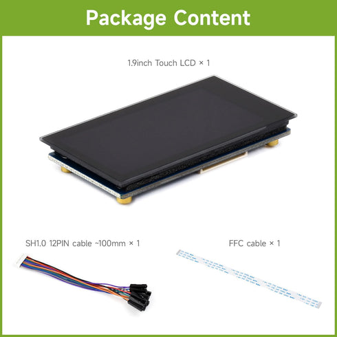 1.9inch 172320 I2C Communication, 262K Waveshare Touch LCD Display Module, Micro LCD Display, Resolution, IPS, SPI