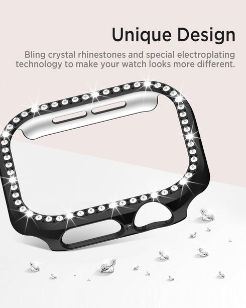 Miimall Rhinestones Bling Bumper Case for Women, Compatible with Apple Watch 42mm, Diamond Protective Cover