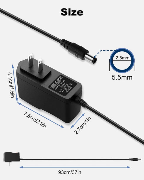 5V 2A Power Supply 2000mA 5V AC Adapter 100-240V 50-60Hz AC to DC 5 Volt 2Amp Power Adapter 5V Transformer with 5.5mm x 2.5mm DC Outlet Plug for Baby Monitor Bluetooth Speaker LED Pixel Light...
