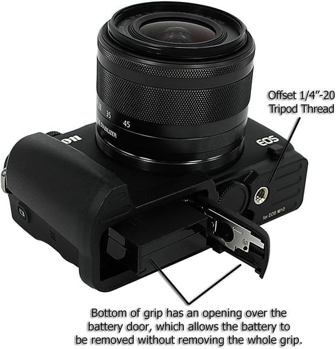 M10 Fotodiox Pro, All Metal Black Camera Hand Grip for Canon EOS Mirrorless Digital Camera with Battery Access