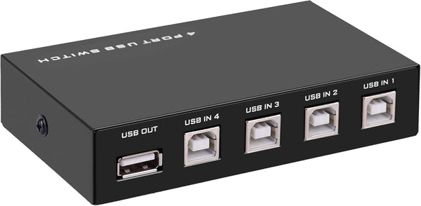 GIASYIEH USB2.0 Printer Sharer Switcher, 4 Port USB B Print Selector Switch Adapter