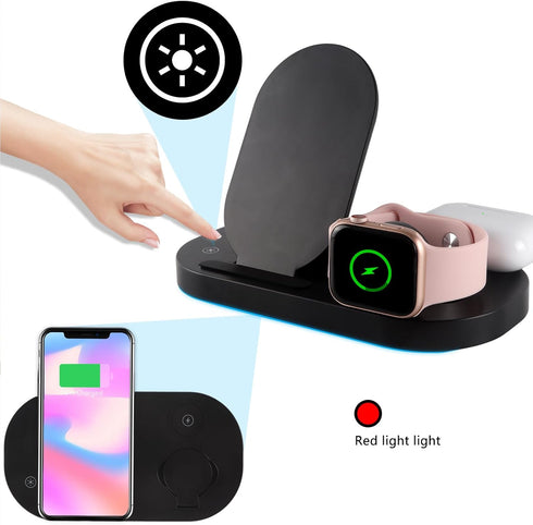 Wireless Charger 3 in 1 Charging Station Qi-Certified Fast Charging Stand for iPhone and Apple Watch