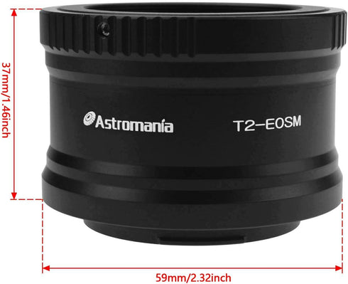 Astromania Canon EOS-M T2 Mount Lens Adapter - for Canon EOS-M Camera System Telescope/Spotting Scope Accessories