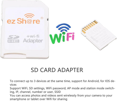 Qiilu Adapter for Camera Eye Abs Tf to Connect Up to 3 Devices, Plug and Play for Phone Tablet
