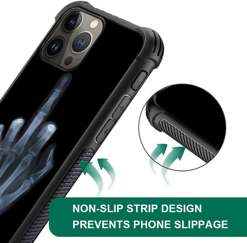 ZHEGAILIAN Skull Hand X-ray Case for iPhone 15 Pro Max, 6.7", Soft TPU Bumper, UNBreak Reinforced Corners, Men/Boys.